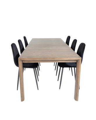 Venture Home - Matgrupp Slider med 6st matstolar Polar - Brun