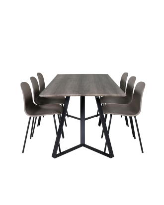 Venture Home - Matgrupp Marina med 6st matstolar Arctic - Grå