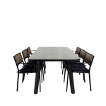 Venture Home - Matgrupp Paola med 6st matstolar Paola - Brun