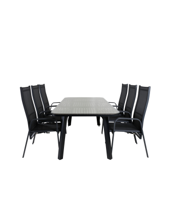 Venture Home - Matgrupp Paola med 6st matstolar Copacabana - Brun