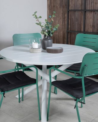 Venture Home - Matgrupp Alma med 4st matstolar Nicke - Vit