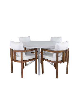 Venture Home - Matgrupp Nellie med 4 st matstolar Elin - Vit