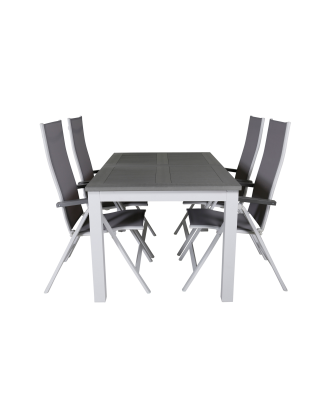 Venture Home - Matgrupp Albany med 4st matstolar Albany - Grå