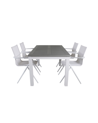 Venture Home - Matgrupp Albany med 4st matstolar Alina - Grå