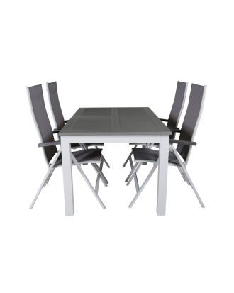 Venture Home - Matgrupp Albany med 4st matstolar Albany - Grå