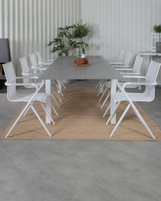 Venture Home - Matgrupp Albany med 8st matstolar Alina - Grå