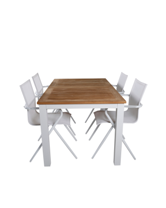 Venture Home - Matgrupp Pila med 4 st matstolar Malou - Brun