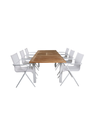 Venture Home - Matgrupp Pila med 6 st matstolar Malou - Brun