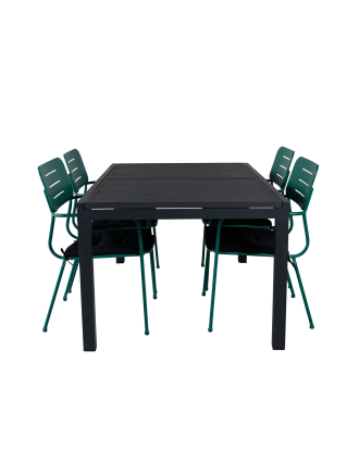 Venture Home - Matgrupp Marbella med 4st matstolar Nicke - Svart