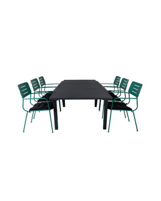Venture Home - Matgrupp Marbella med 6st matstolar Nicke - Svart