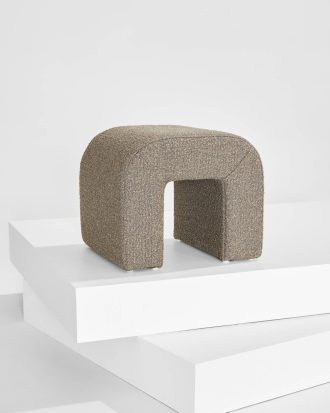 Pastill - Odette puff i bouclé 45x41 cm - Brun