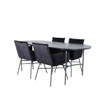 Venture Home - Matgrupp Skate med 4 st matstolar Petra - Svart