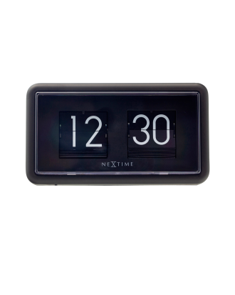 NeXtime - Bords-/Väggklocka Flip Clock 24HR 18 cm - Svart