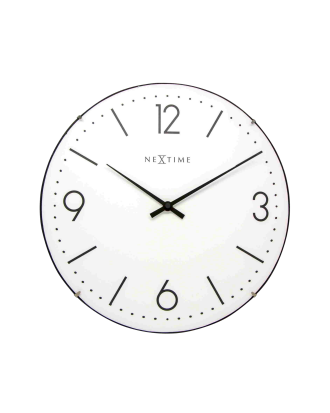 NeXtime - Väggklocka Basic Dome Ø35 cm - Vit