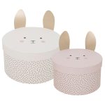 Jabadabado Förvaringsask Bunny 2-pack - Småförvaring barn Kartong Rosa