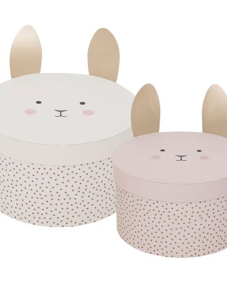 Jabadabado Förvaringsask Bunny 2-pack - Småförvaring barn Kartong Rosa