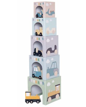 Jabadabado Stapelbar Kub Fordon 1-5 - Leksaker Papp Multi