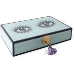 Jonathan Adler Le Wink Lacquer Smyckeskrin 28x18 Cm - Smyckesskrin Trä Turkos