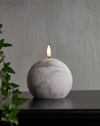 Star Trading - FLAMME MARBLE blockljus LED 12 cm - Grå
