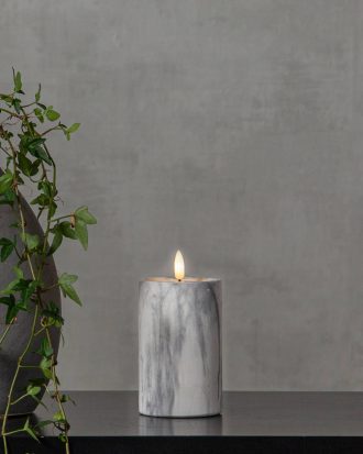 Star Trading - FLAMME MARBLE blockljus LED 15 cm - Grå