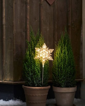 Star Trading - Utomhusdekoration Flocke höjd 48 cm - Transparent