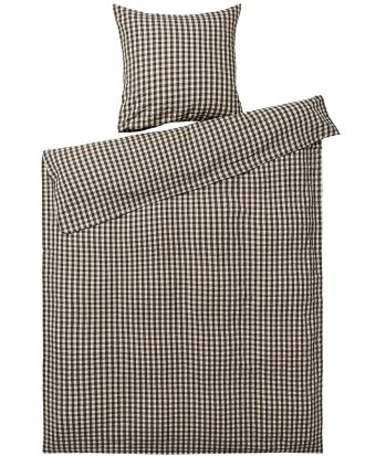 Juna Bæk & Bølge Påslakanset 150x210 + 50x60 Cm / Sand - Bäddset Ekologisk Bomull Svart