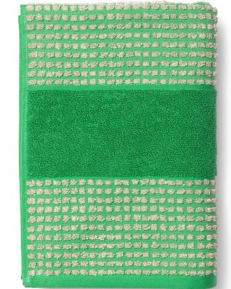 Juna Check Handduk 140x70 Cm /sand - Handdukar & Badlakan Ekologisk Bomull Grön