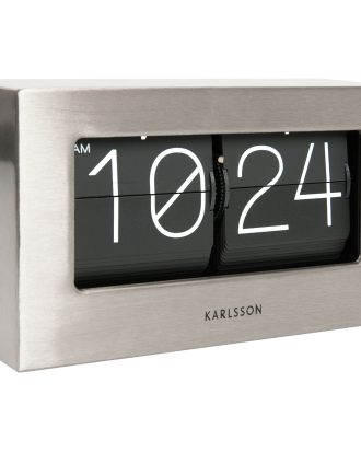 Karlsson Boxed Flip Vägg/bordsklocka Borstat - Bordsklockor Stål