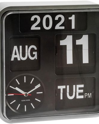 Karlsson Mini Flip Väggklocka Silver - Väggklockor Plast Svart