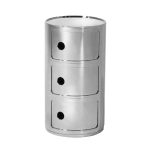 Kartell Componibili Förvaring 3 Fack - Byråer Återvunnen Termoplastisk Teknopolymer Krom