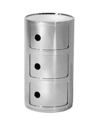 Kartell Componibili Förvaring 3 Fack - Byråer Återvunnen Termoplastisk Teknopolymer Krom