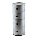 Kartell Componibili Förvaring 4 Fack - Byråer Abs-plast Silver