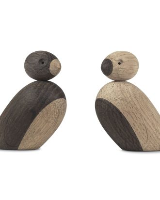 Kay Bojesen Sparvar 2-pack - Träfigurer Rökt Ek Brun