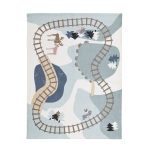 Kids Concept Edvin Skog Matta 130x170 - Barnmattor Bomull Blå