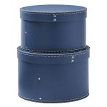 Kids Concept Rund Förvaringsbox 2-pack - Boxar & Askar Papp Mörkblå