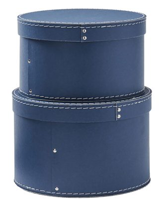 Kids Concept Rund Förvaringsbox 2-pack - Boxar & Askar Papp Mörkblå