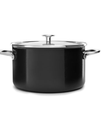 Kitchenaid Steel Core Enamel Gryta Med lock 24 Cm - Grytor Glas Svart