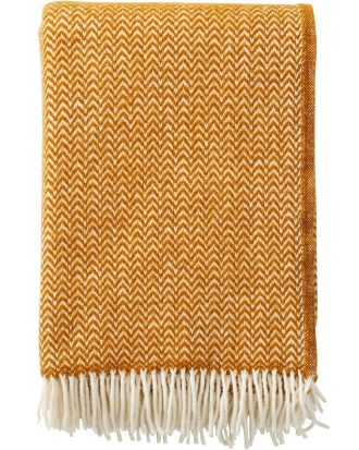 Klippan Yllefabrik Chevron Pläd 130x200 Cm Caramel - Plädar & Filtar Ekologisk Lammull Karamell