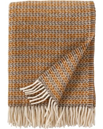 Klippan Yllefabrik Curve Pläd 130x200 Cm Caramel - Plädar & Filtar Lammull Karamell