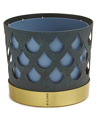 Klong Trio Blomkruka Mellan Drop - Krukor Mässing Blå