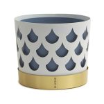 Klong Trio Blomkruka Mellan Drop - Krukor Mässing Vit