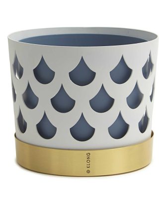 Klong Trio Blomkruka Mellan Drop - Krukor Mässing Vit