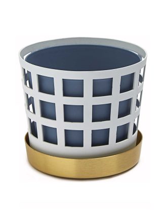 Klong Trio Blomkruka Liten Square - Krukor Mässing Vit