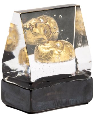 Kosta Boda Black Elements House Of Mystery Konstglas Bv Ac-23 - Konstglas Kristallglas Guld