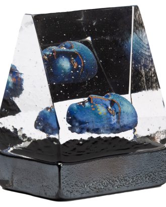 Kosta Boda Black Elements House Of Mystery Konstglas Bv Ac-23 - Konstglas Kristallglas Blå