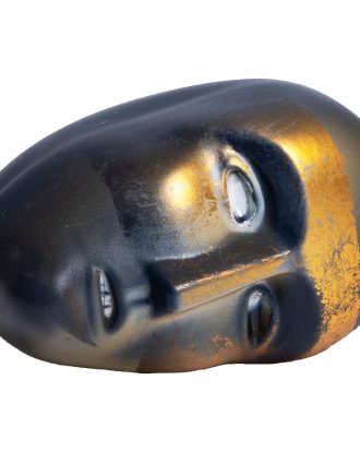 Kosta Boda Brains Konstglas You Exist; Here And Now – 2021 Amber / / Guld - Konstglas Munst Glas Blå