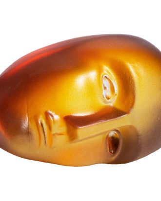 Kosta Boda Brains Konstglas Joy Wins – 2021 Amber / Gul - Konstglas Munblåst Glas Bärnsten