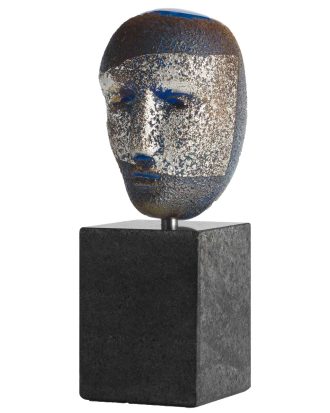 Kosta Boda Brains On Stone Konst Freja - Konstglas Glas Metallic