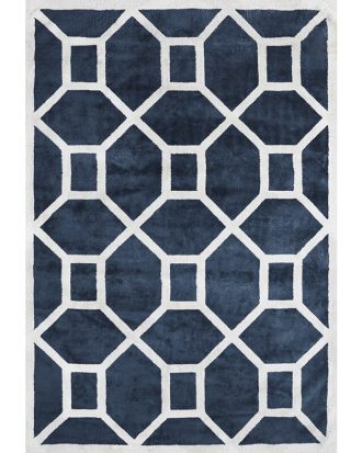 Layered Entrance matta 200x320 Cm - Tuftade mattor Viskos Midnattsblå