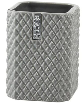 Lene Bjerre Marion Tandborstmugg /silver - Tandborsthållare Keramik Grå